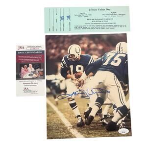 JOHNNY UNITAS signed BALTIMORE COLTS 8x10 photo AUTOGRAPH auto JSA SuperBowl HOF